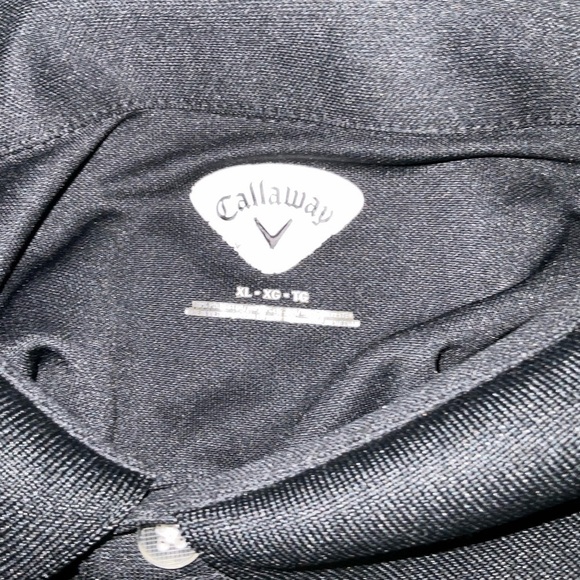 Men’s used size XL Callaway Golf black polo shirt logo Pre own items are as is - Picture 2 of 5
